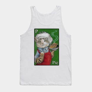 P is for Pie - Black Outlined Version Tank Top